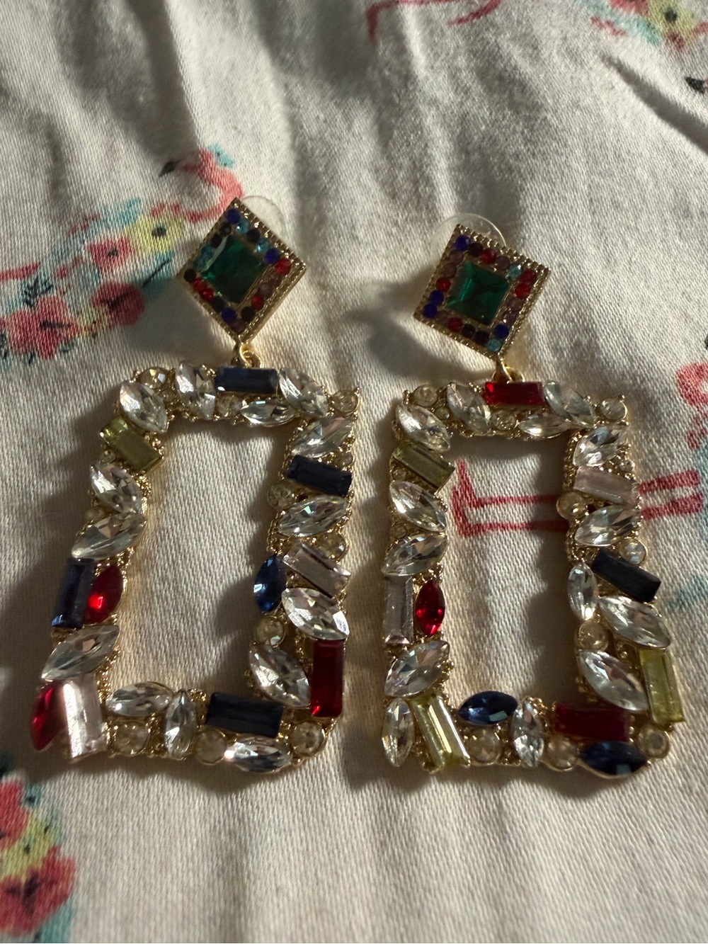 Christian Siriano Multicolor Gem Drop Earrings